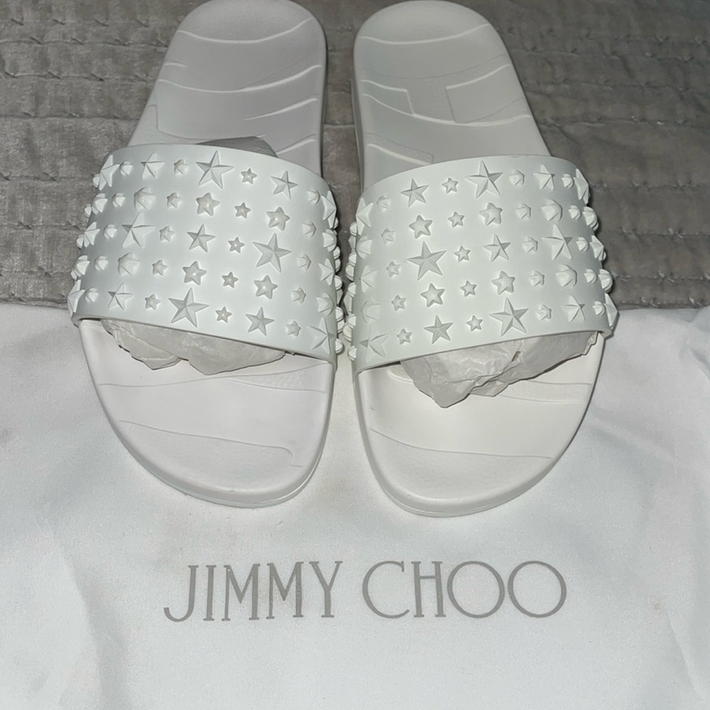 Brand New Jimmy Choo slides size 9 EUR sizes 40 white excellent condition..